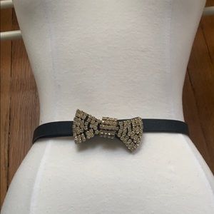 Kate spade rhinestone bow leather belt